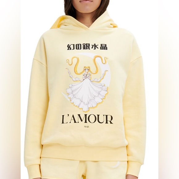 Maje Sweaters - Maje Sailormoon Princess serenity hoodie yellow sweatshirt size 2 medium